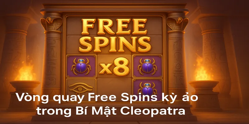 Free Spins mang đến chuỗi thắng dài và hệ số nhân khủng trong game Bí Mật Cleopatra