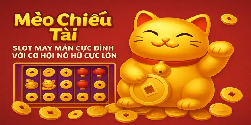 Biểu tượng Mèo Chiêu Tài mang lại tài lộc và niềm vui trong từng vòng quay slot