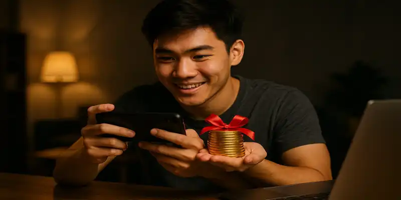 Người chơi vừa hoàn tất giao dịch nạp vàng và nhận quà khuyến mãi