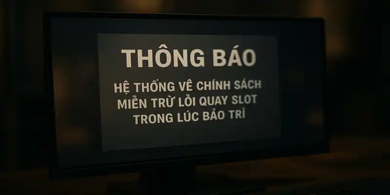 Thông báo hệ thống về chính sách miễn trừ lỗi quay slot trong lúc bảo trì