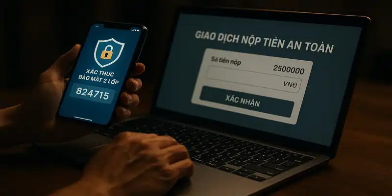 Giao dịch nạp tiền an toàn với xác thực bảo mật 2 lớp