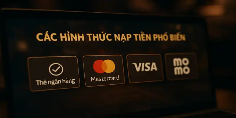 Các hình thức nạp tiền phổ biến được tích hợp trong giao diện game
