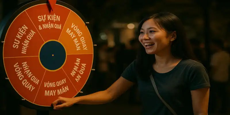 Quay sự kiện và nhận quà từ vòng quay may mắn