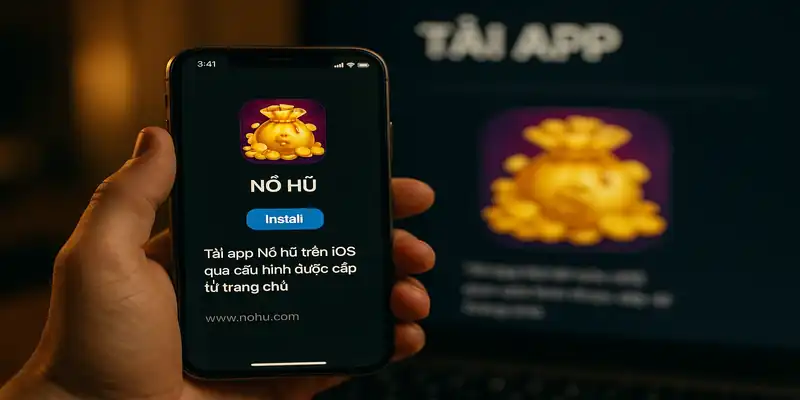Giao diện hướng dẫn cài đặt app Nổ hũ trên Android
