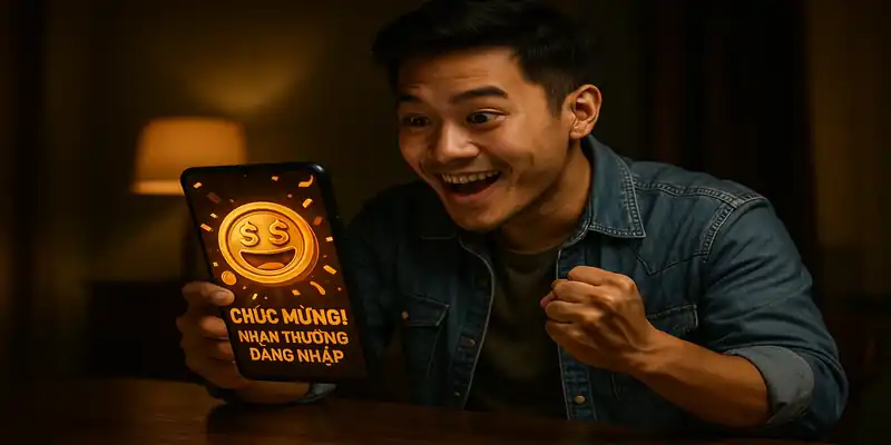 Người chơi nhận thưởng đăng nhập qua app nổ hũ